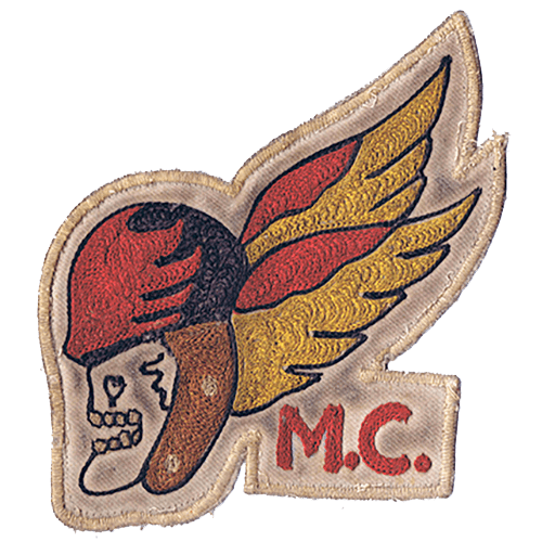 embroidered winged skull insignia